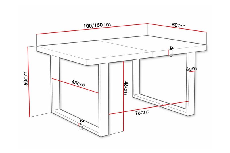 Wardner Soffbord 50 cm - Vit - Soffbord