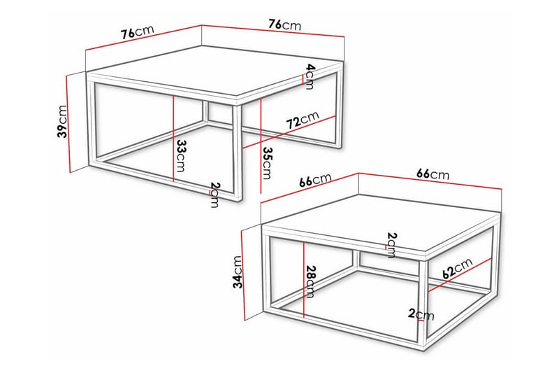 Wardner Soffbord 76 cm - Guld - Möbler - Bord & matgrupper - Soffbord