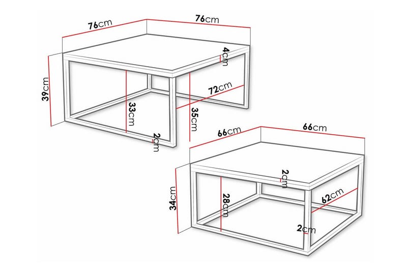 Wardner Soffbord 76 cm - Vit - Soffbord