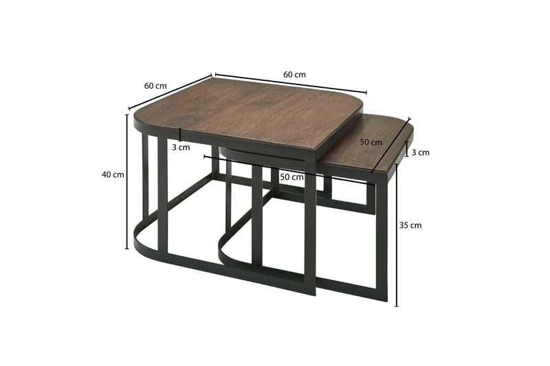 Willowdale Satsbord 60 cm - Teak/Svart - Möbler - Bord & matgrupper - Soffbord