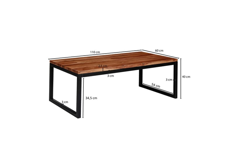 Willowdale Soffbord 110 cm - Teak/Svart - Möbler - Bord & matgrupper - Soffbord