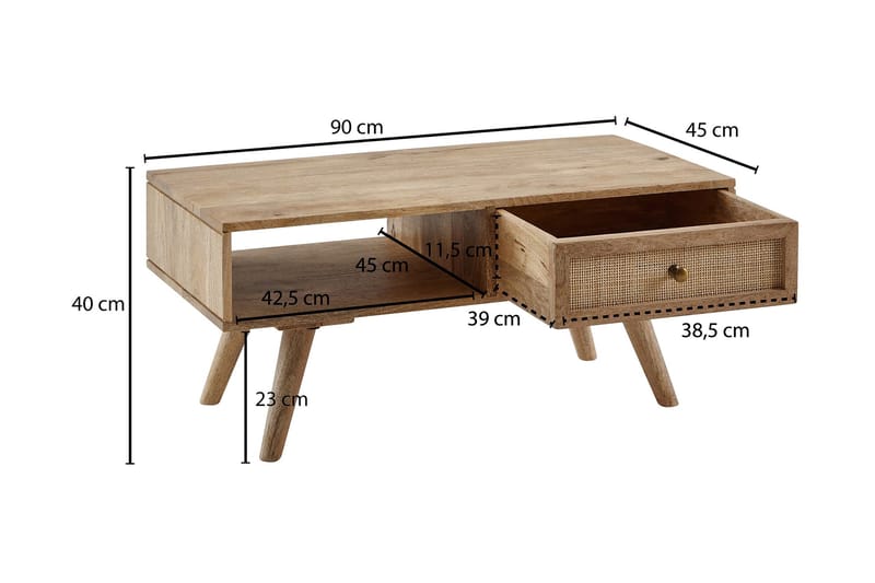 Willowdale Soffbord 45 cm - Brun - Soffbord