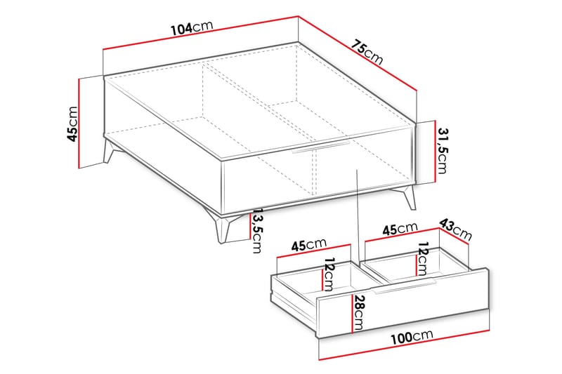 Vemdalen Soffbord 104 cm - Sand beige - Möbler - Bord & matgrupper - Soffbord