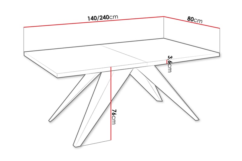 Vento Matbord 240 cm - Svart - Möbler - Bord & matgrupper - Matbord & köksbord