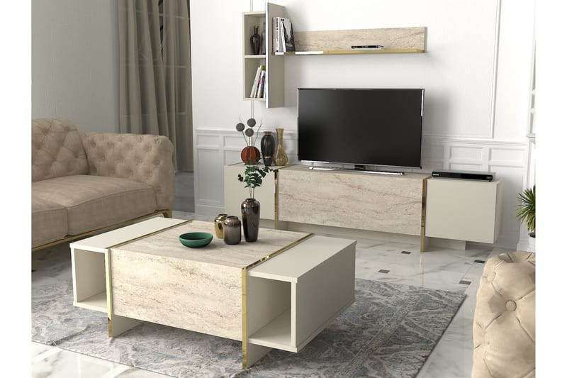 Veyron Soffbord 104 cm - Beige/Sandsten - Möbler - Bord & matgrupper - Soffbord