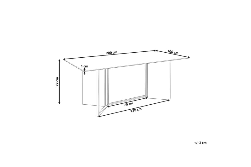 Wikwa Matbord 100x200 cm - Vit/Svart/Guld - Matbord & köksbord