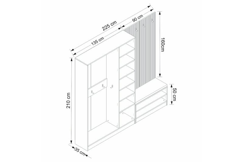 Hew Hallmöbelset - Antracit - Möbler - Hallmöbler - Möbelset för hall & entre