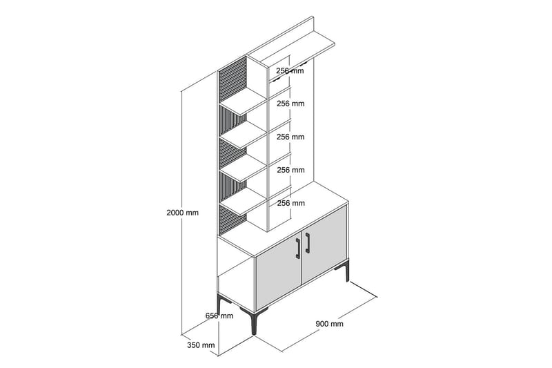 Schmida Hallmöbelset 90 cm - Mörkbrun - Möbelset för hall & entre - Hallförvaring