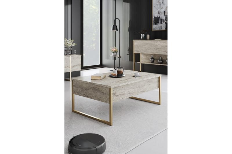 Luxe Möbelset För Vardagsrum - Beige/Guld - Möbler - Möbelset - Möbelset för vardagsrum