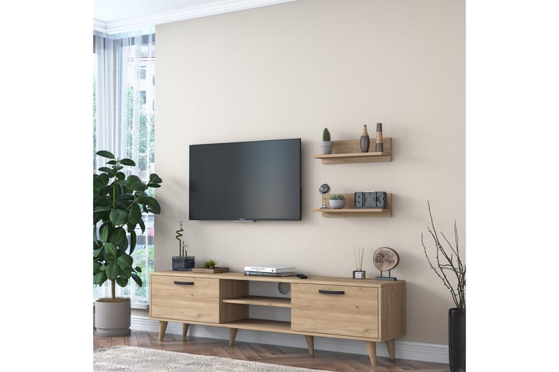 Akashya Tv-möbelset 180x35 cm Brun - Hanah Home - TV-möbelset