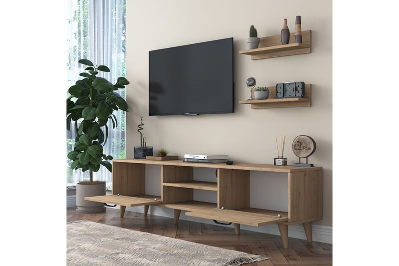 Akashya Tv-möbelset 180x35 cm Brun - Hanah Home - TV-möbelset