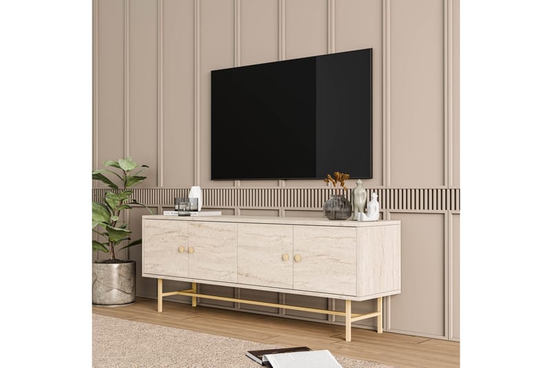 Almasi Tv-bänk 150 cm - Beige - Möbler - Tv möbel & mediamöbel - TV bänk & mediabänk