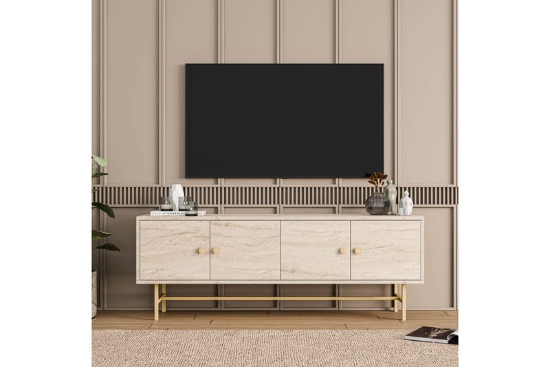 Almasi Tv-bänk 150 cm - Beige - Möbler - Tv möbel & mediamöbel - TV bänk & mediabänk