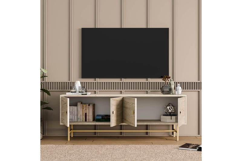 Almasi Tv-bänk 150 cm - Beige - Möbler - Tv möbel & mediamöbel - TV bänk & mediabänk