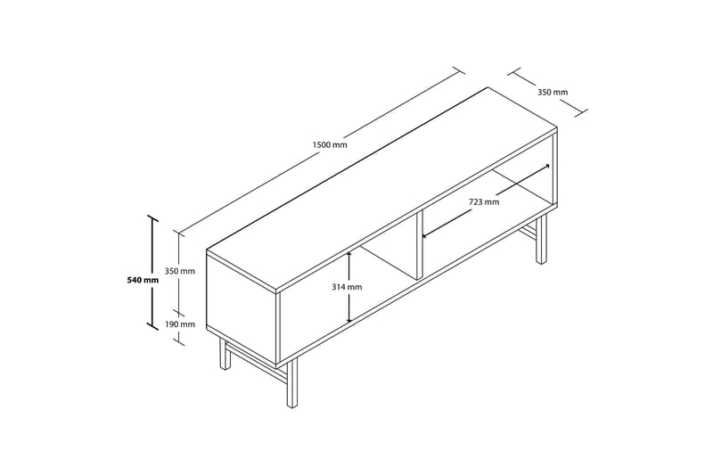 Almasi Tv-bänk 150 cm - Ek - Möbler - Tv möbel & mediamöbel - TV bänk & mediabänk