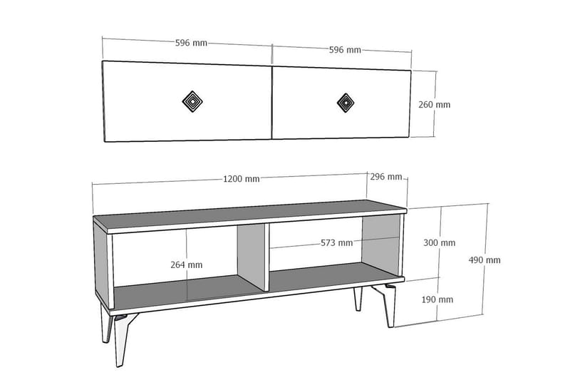 Arel Tv-bänk 120 cm - Vit/Guld - Möbler - Tv möbel & mediamöbel - TV bänk & mediabänk