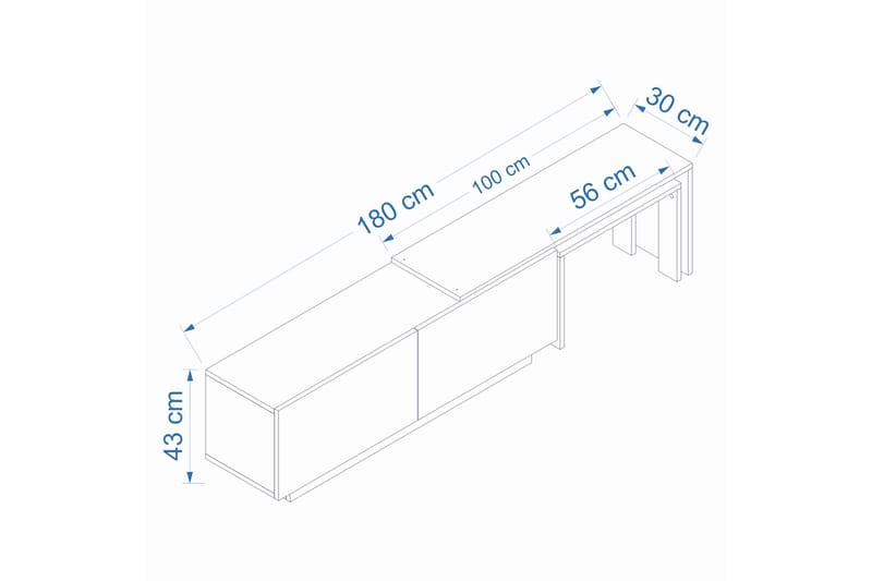 Armenia Tv-bänk 180 cm - Antracit/Valnöt - Möbler - Tv möbel & mediamöbel - TV bänk & mediabänk