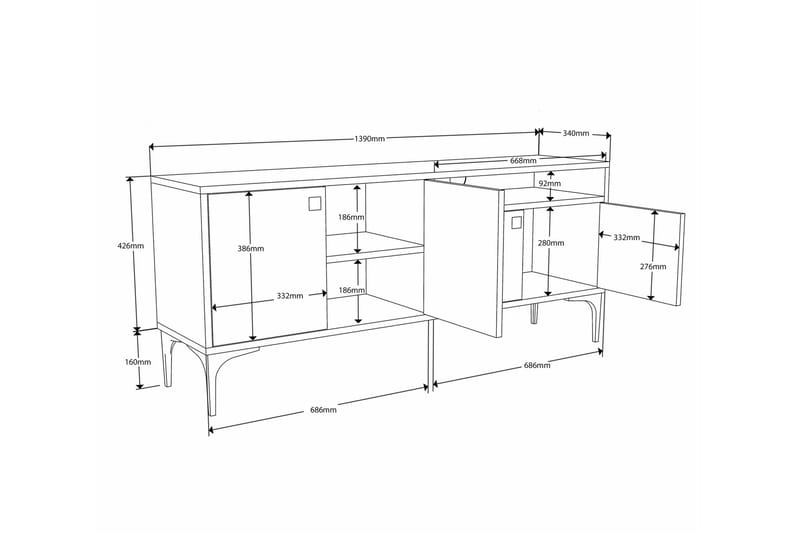 Artemis Tv-bänk 139 cm - Ek - Möbler - Tv möbel & mediamöbel - TV bänk & mediabänk