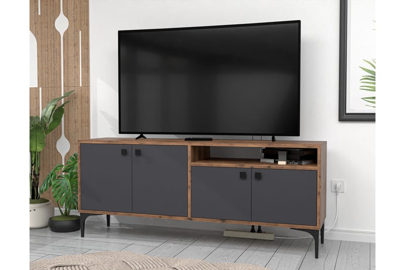 Artemis Tv-bänk 139 cm - Valnöt/Antracit - Möbler - Tv möbel & mediamöbel - TV bänk & mediabänk