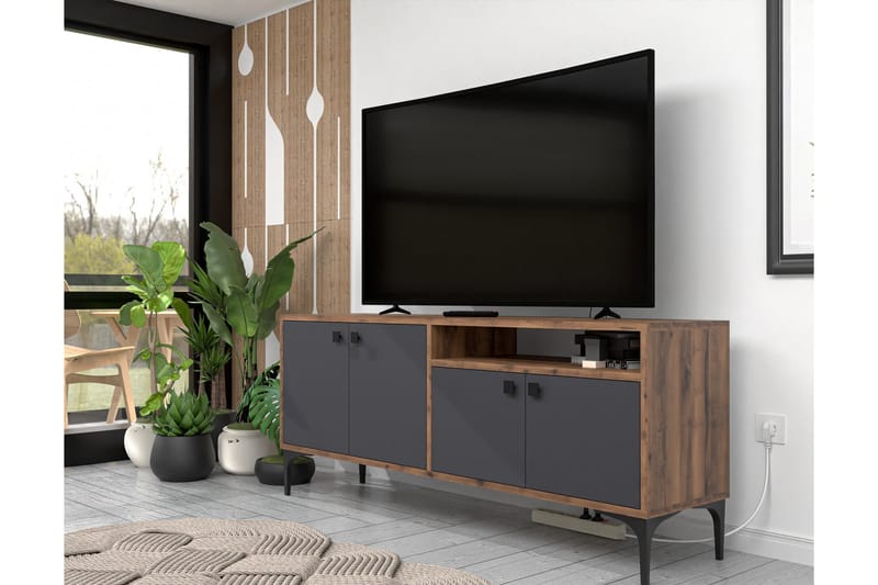 Artemis Tv-bänk 139 cm - Valnöt/Antracit - Möbler - Tv möbel & mediamöbel - TV bänk & mediabänk