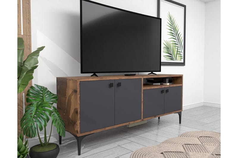 Artemis Tv-bänk 139 cm - Valnöt/Antracit - Möbler - Tv möbel & mediamöbel - TV bänk & mediabänk