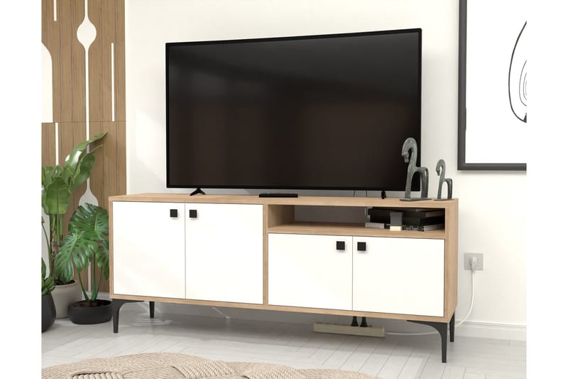 Artemis Tv-bänk 139 cm - Vit/Ek - Möbler - Tv möbel & mediamöbel - TV bänk & mediabänk