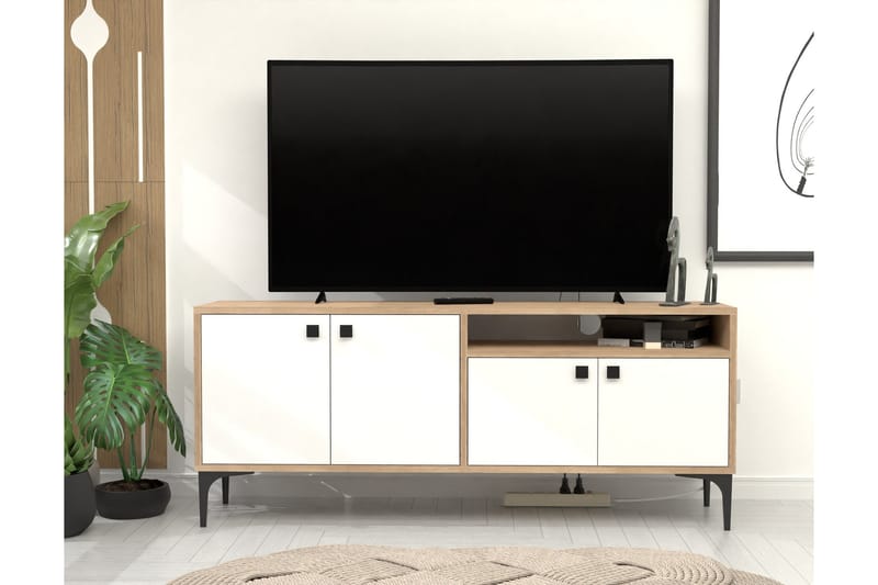 Artemis Tv-bänk 139 cm - Vit/Ek - Möbler - Tv möbel & mediamöbel - TV bänk & mediabänk