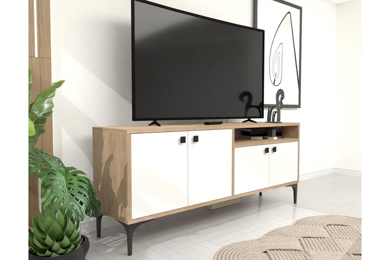 Artemis Tv-bänk 139 cm - Vit/Ek - Möbler - Tv möbel & mediamöbel - TV bänk & mediabänk