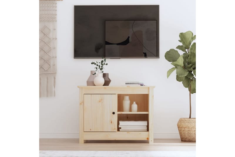 beBasic Tv-bänk 70x36,5x52 cm massiv furu - Brown - TV bänk & mediabänk