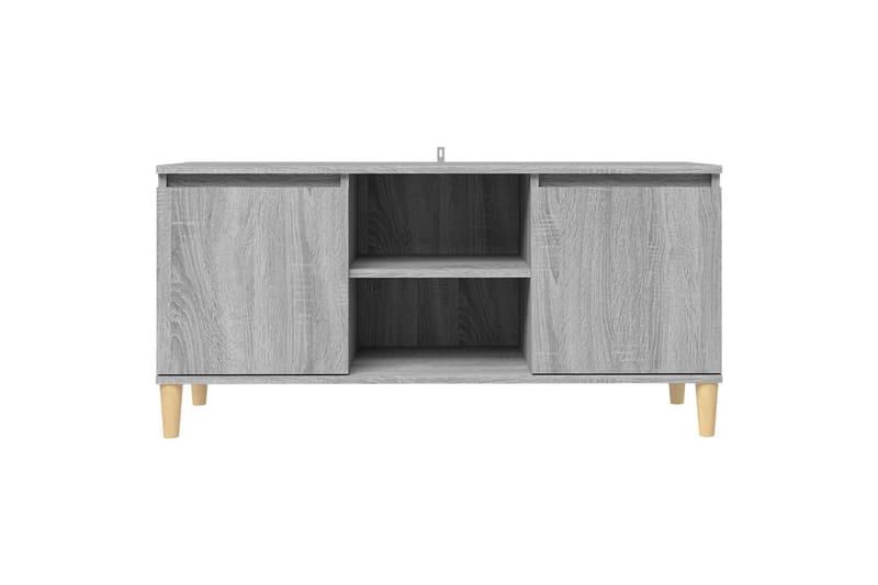 beBasic TV-bänk med massiva träben grå sonoma 103,5x35x50 cm - Grey - TV bänk & mediabänk