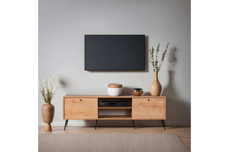 Bingdi Tv-bänk 180 cm - Ek/Svart - Möbler - Tv möbel & mediamöbel - TV bänk & mediabänk