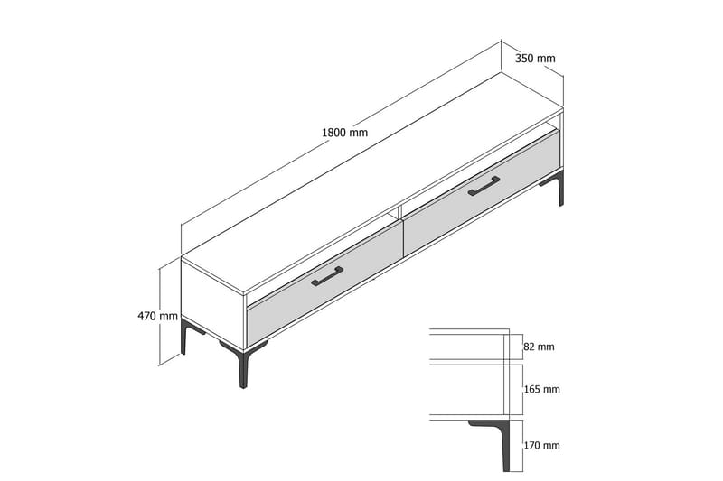 Brutorp Tv-bänk 180 cm - Valnöt/Antracit - Möbler - Tv möbel & mediamöbel - TV bänk & mediabänk