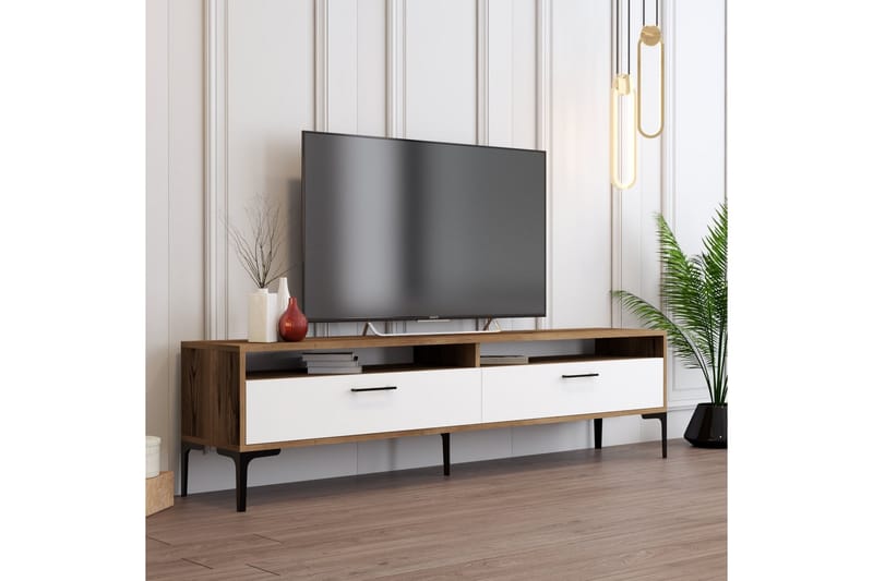 Brutorp Tv-bänk 180 cm - Valnöt/Vit - Möbler - Tv möbel & mediamöbel - TV bänk & mediabänk