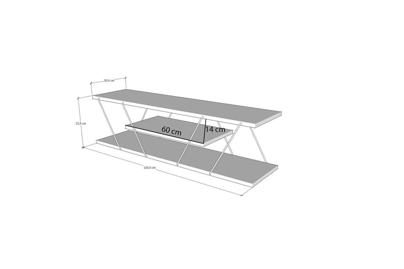 Canaz Tv-bänk 120 cm - Guld/Marmor - Möbler - Tv möbel & mediamöbel - TV bänk & mediabänk