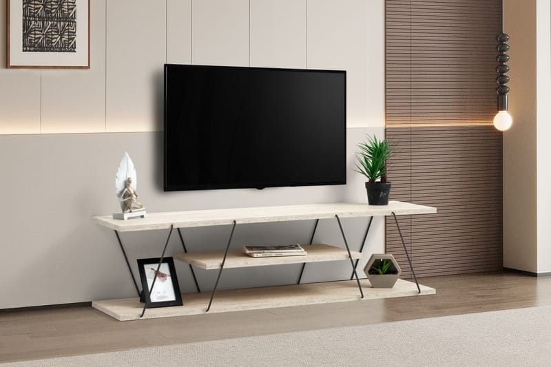 Canaz Tv-bänk 120 cm - Svart/Marmor - Möbler - Tv möbel & mediamöbel - TV bänk & mediabänk