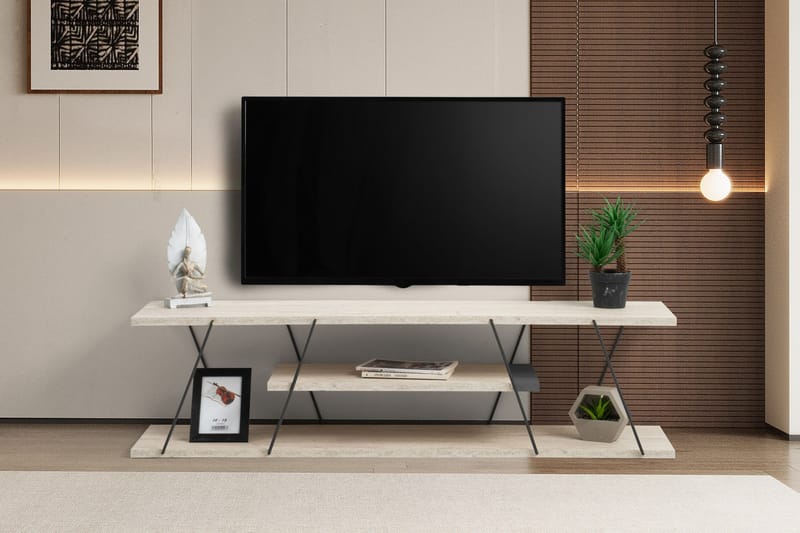 Canaz Tv-bänk 120 cm - Svart/Marmor - Möbler - Tv möbel & mediamöbel - TV bänk & mediabänk