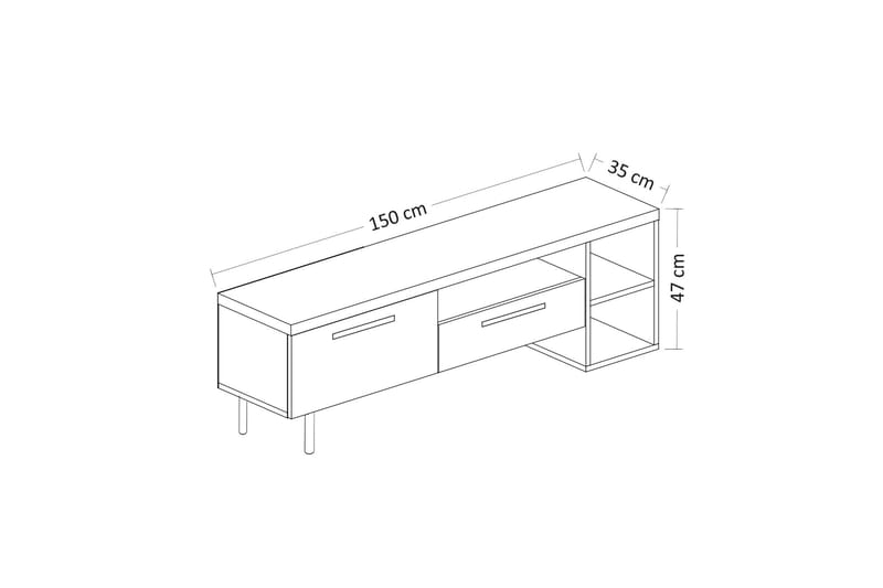 Chaclla Tv-bänk 150 cm - Vit/Guld - Möbler - Tv möbel & mediamöbel - TV bänk & mediabänk