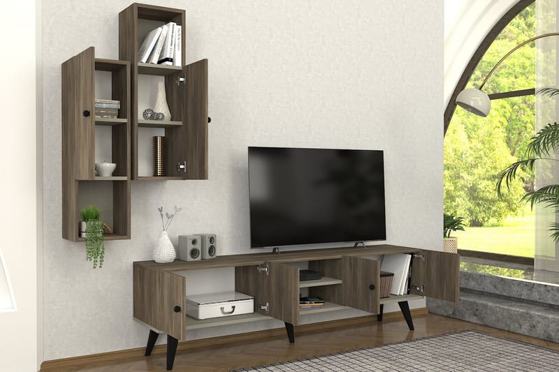 Dalia Tv-möbelset 180x36,8 cm Brun - Hanah Home - TV-möbelset