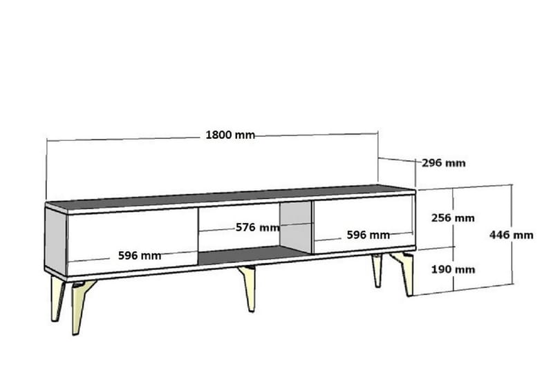 Dasina Tv-bänk 180 cm - Antracit/Valnöt - Möbler - Tv möbel & mediamöbel - TV bänk & mediabänk