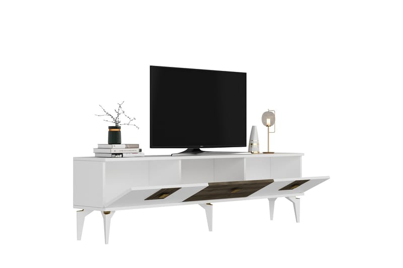 Dasina Tv-bänk 180 cm - Vit/Valnöt - Möbler - Tv möbel & mediamöbel - TV bänk & mediabänk