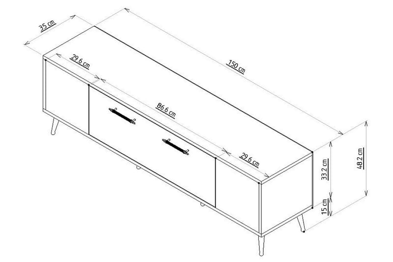 Detas Tv-bänk 150 cm - Antracit/Silver - Möbler - Tv möbel & mediamöbel - TV bänk & mediabänk