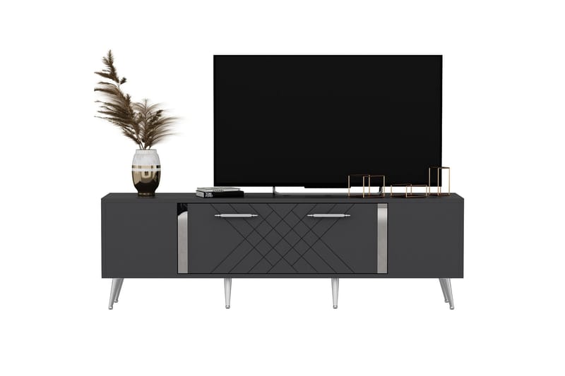 Detas Tv-bänk 150 cm - Antracit/Silver - Möbler - Tv möbel & mediamöbel - TV bänk & mediabänk