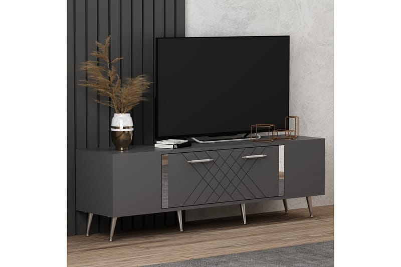 Detas Tv-bänk 150 cm - Antracit/Silver - Möbler - Tv möbel & mediamöbel - TV bänk & mediabänk