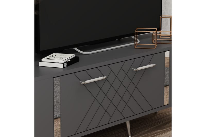 Detas Tv-bänk 150 cm - Antracit/Silver - Möbler - Tv möbel & mediamöbel - TV bänk & mediabänk