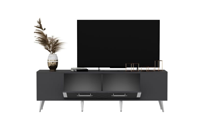 Detas Tv-bänk 150 cm - Antracit/Silver - Möbler - Tv möbel & mediamöbel - TV bänk & mediabänk