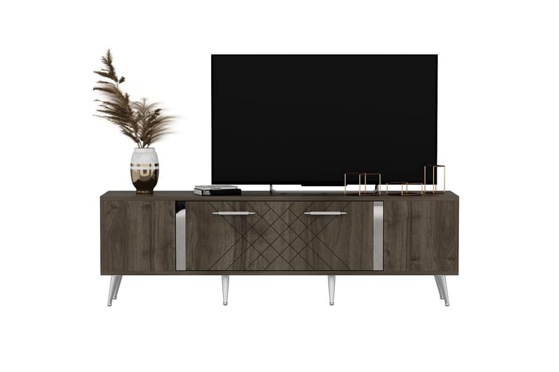 Detas Tv-bänk 150 cm - Valnöt/Silver - Möbler - Tv möbel & mediamöbel - TV bänk & mediabänk