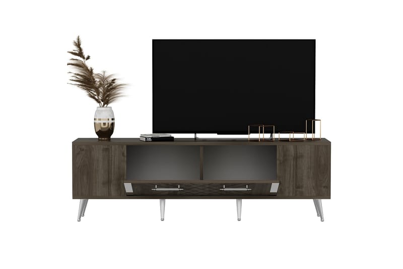 Detas Tv-bänk 150 cm - Valnöt/Silver - Möbler - Tv möbel & mediamöbel - TV bänk & mediabänk