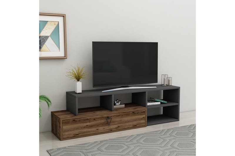 Durusu Tv-bänk 120 cm - Ljusbrun/Antracit - Möbler - Tv möbel & mediamöbel - TV bänk & mediabänk