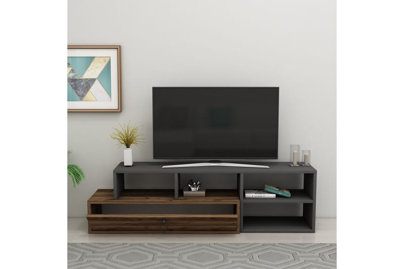 Durusu Tv-bänk 120 cm - Ljusbrun/Antracit - Möbler - Tv möbel & mediamöbel - TV bänk & mediabänk