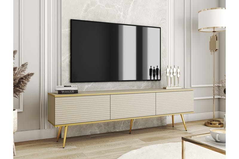 Edson Tv-bänk 175 cm - Beige/Guld - Möbler - Tv möbel & mediamöbel - TV bänk & mediabänk